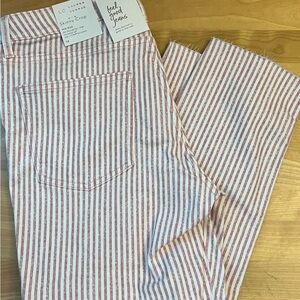 LC Lauren Conrad Women's Striped Skinny Crop Jeans